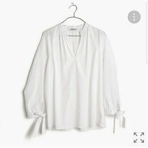 Madewell tie-sleeve pop over top